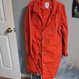 Old Navy Women's Bright Red Trench Coat